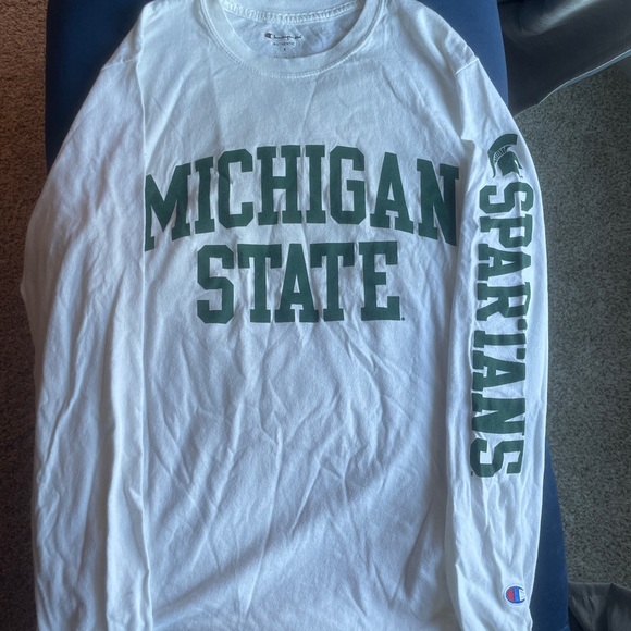 MSU Spartans White Long Sleeve T-shirt Small - Picture 3 of 8